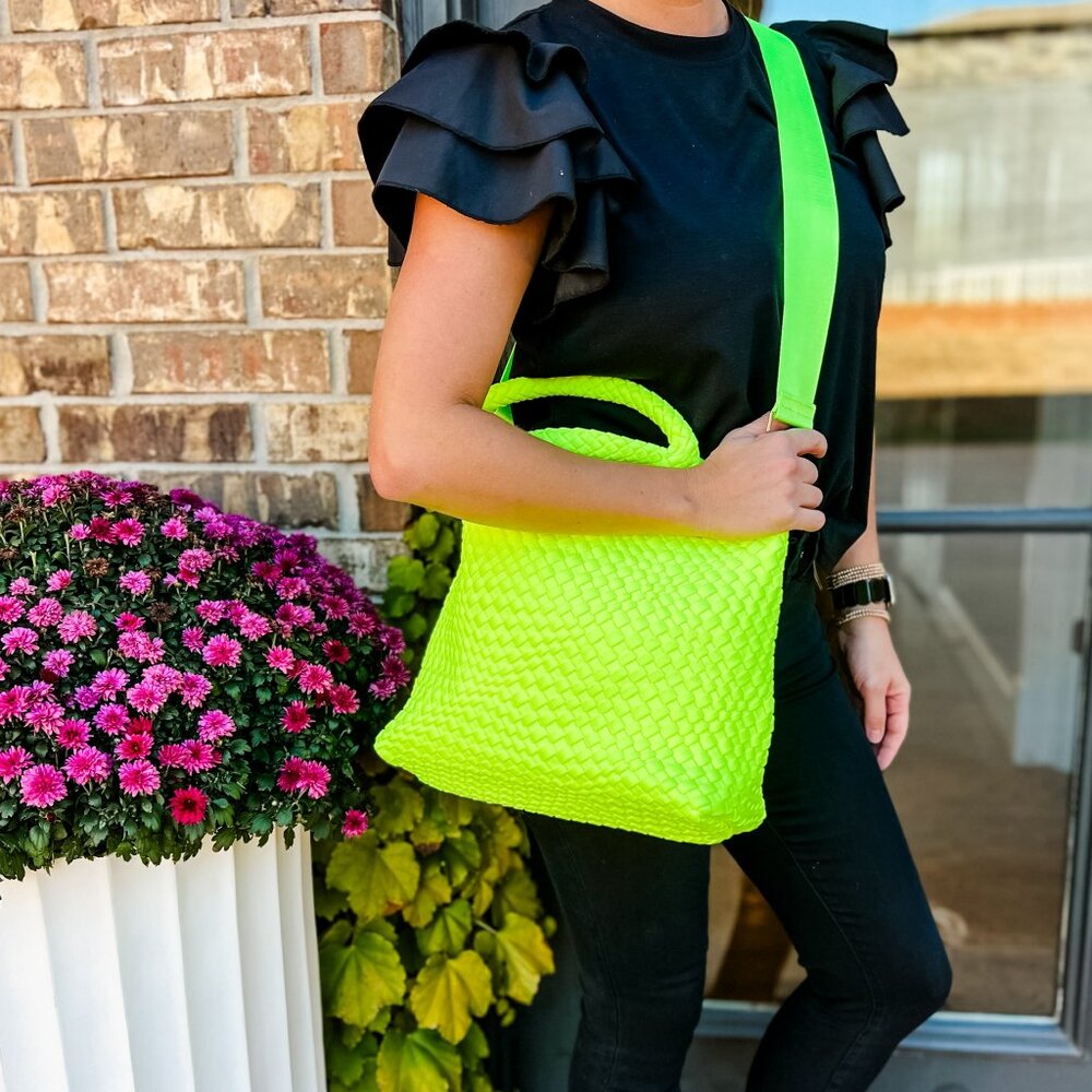 Woven Neon Yellow Neoprene Bag